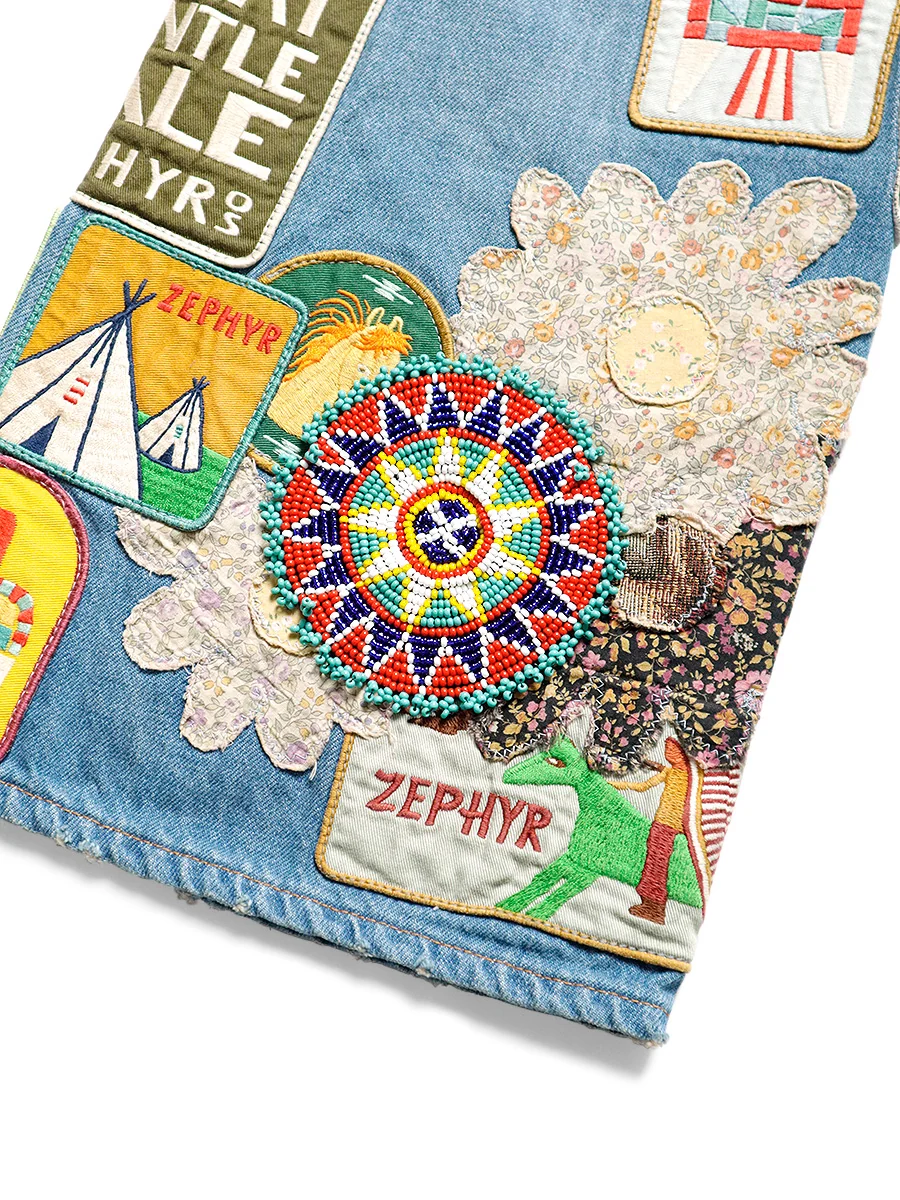Kapital 12.5oz Denim 5P RAT Flare Patch Pants (ZEPHYROS INSANE Remake) - Indigo - Image 9