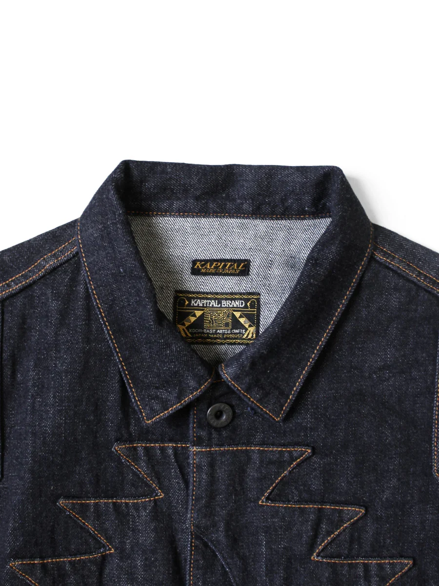 Kapital 12oz Denim Santo Domingo Thunderbird Jacket - Indigo - Image 4