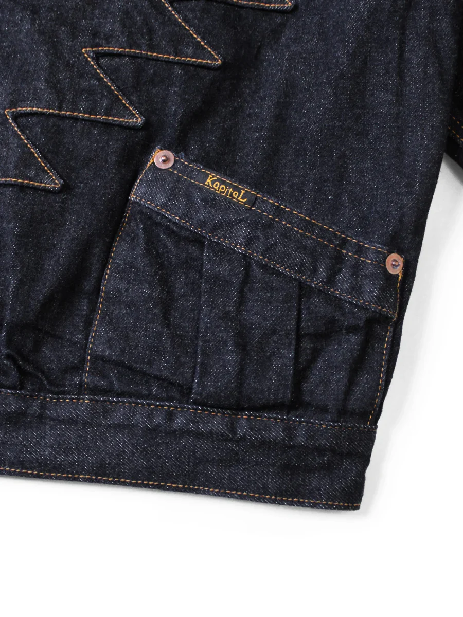 Kapital 12oz Denim Santo Domingo Thunderbird Jacket - Indigo - Image 7