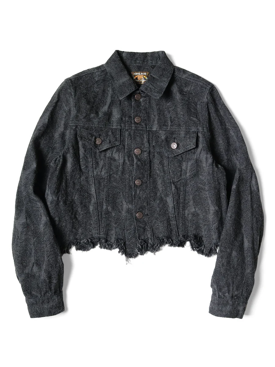 Kapital 12oz MAGPIE Denim 3rd Jacket - Black / Black