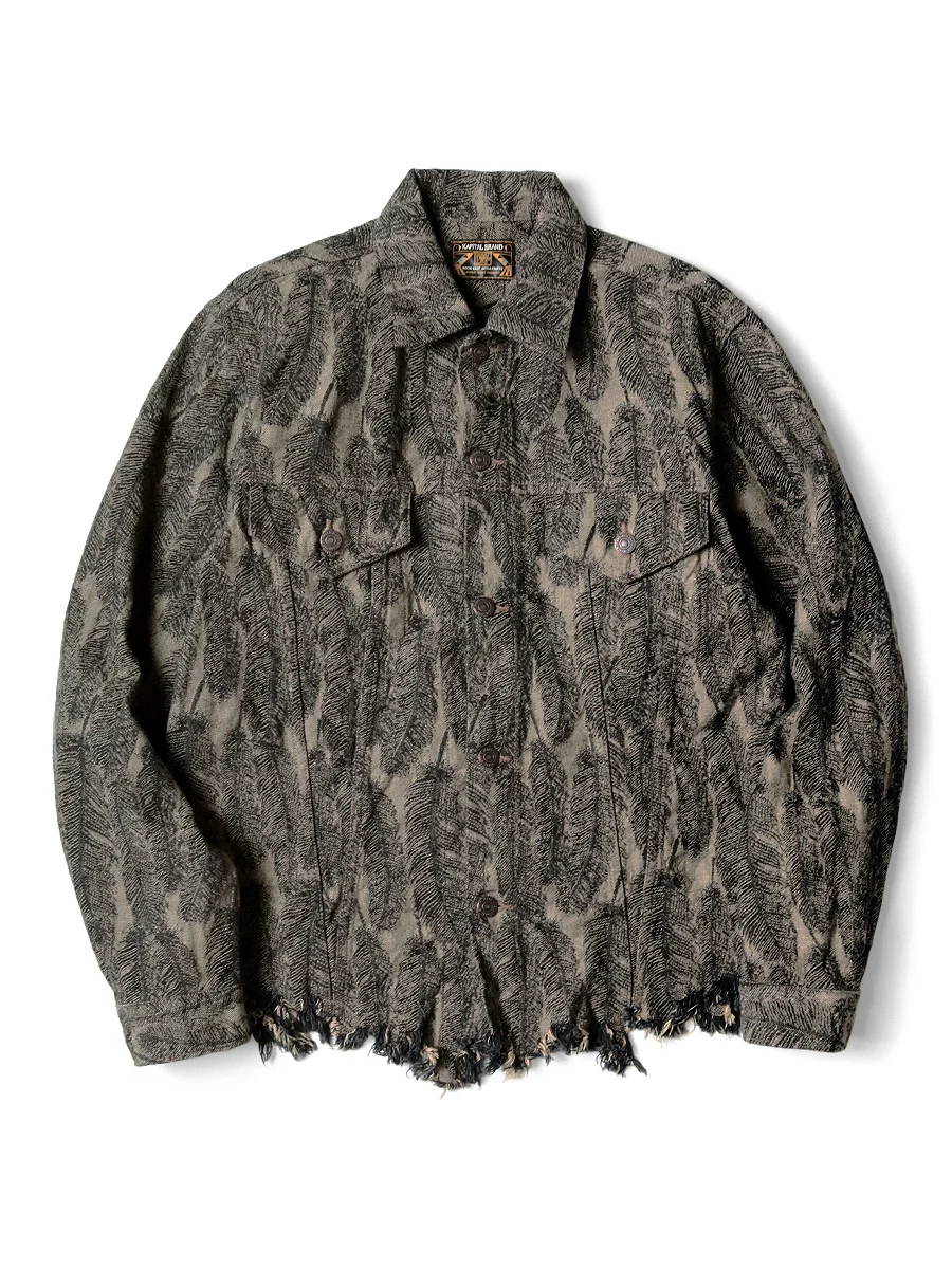 Kapital 12oz MAGPIE Denim 3rd JKT - Black/Beige