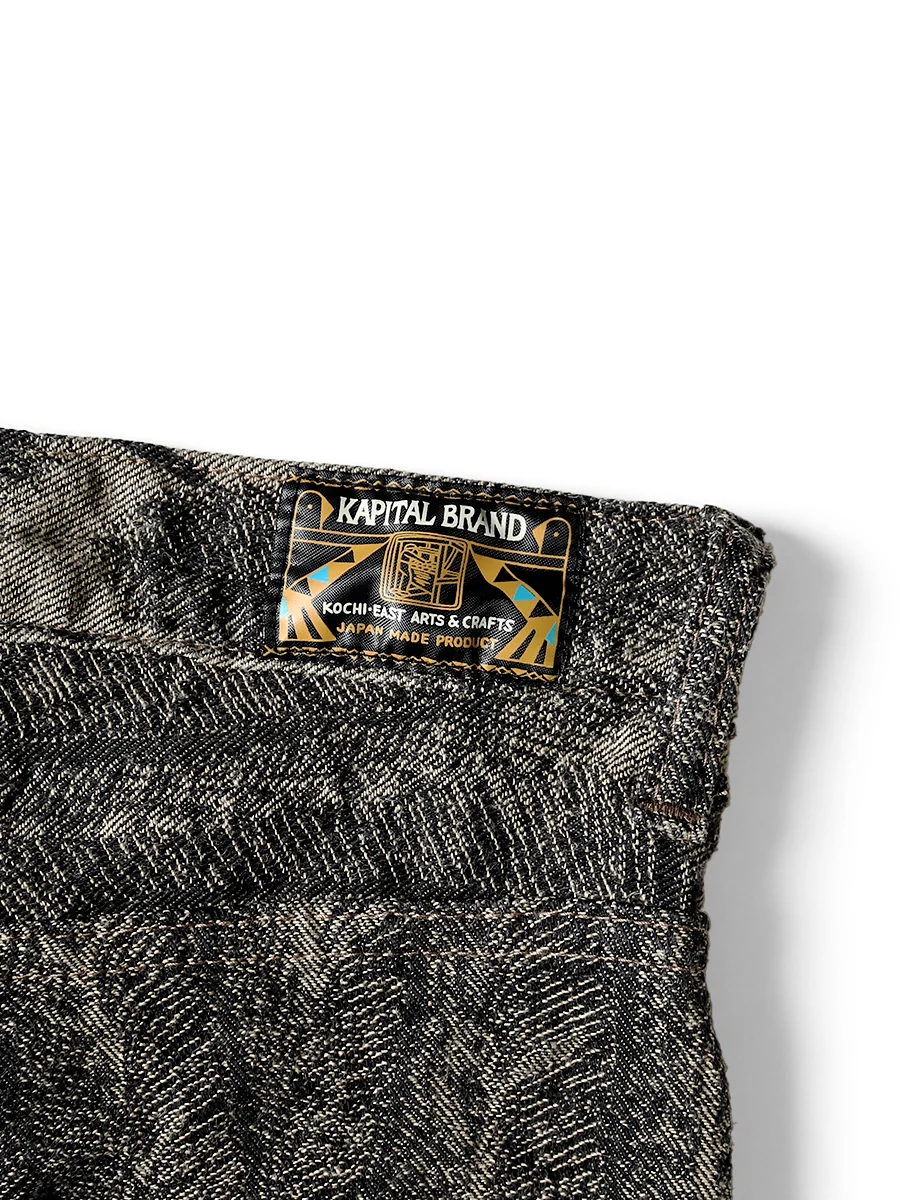 Kapital | 12oz Magpie Denim 5P Okabellbo - BB (Black Black) - Image 5
