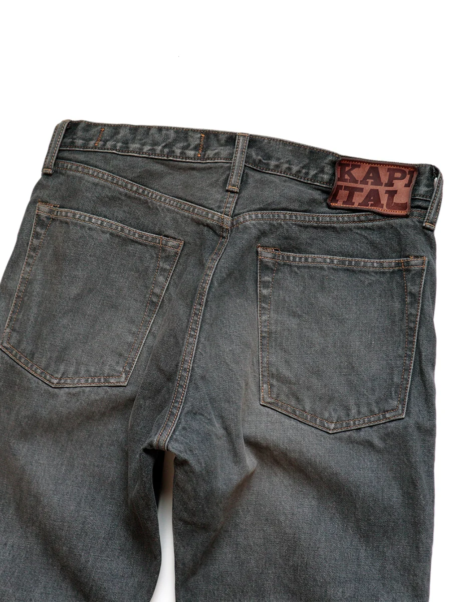 Kapital 14oz BLACK Denim 5P MONKEY CISCO (STUDS) - Black - Image 9