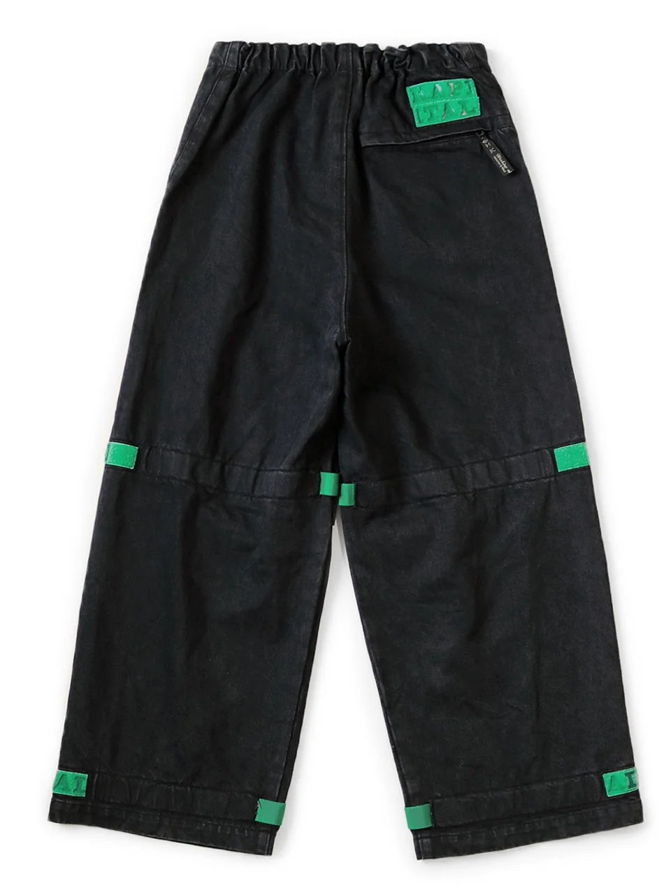 Kapital 14oz BLKxBLK Denim NOUVELLE Shuttle Pants - Green - Image 4