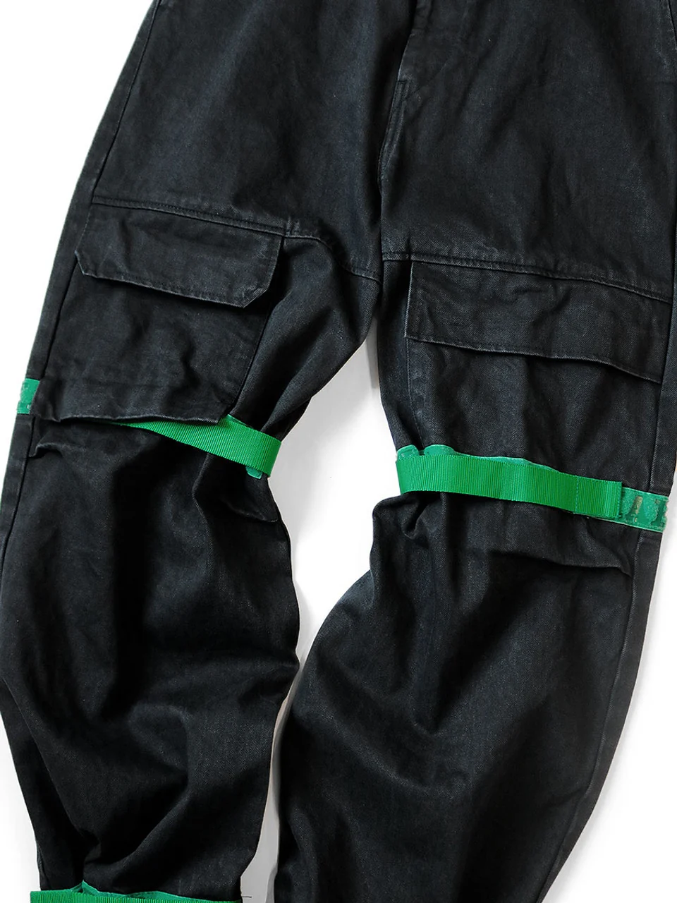 Kapital 14oz BLKxBLK Denim NOUVELLE Shuttle Pants - Green - Image 6
