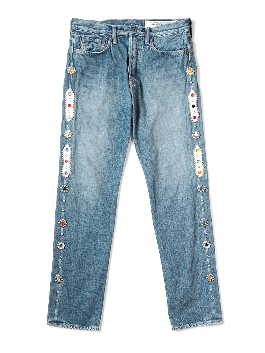 Kapital 14oz Denim 5p MONKEY CISCO (STUDS) - PRO Indigo - Image 2