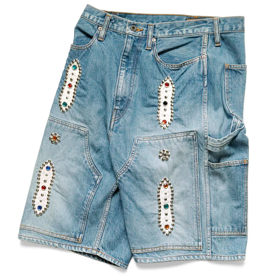 Kapital 14oz Denim Shorts (STUDS REMAKE) - Indigo Processed - Image 3