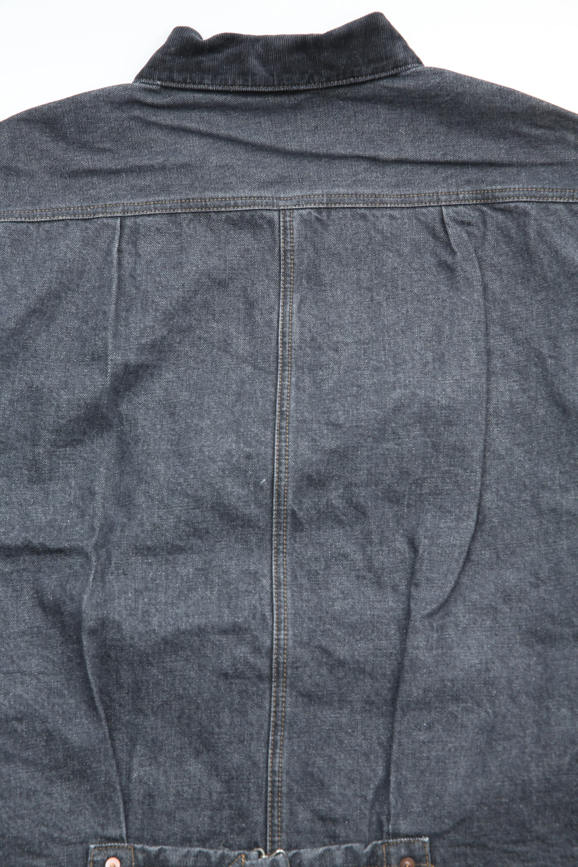 Kapital 14oz Denim T-Back Drizzler Jacket - Black x Ecru - Image 10