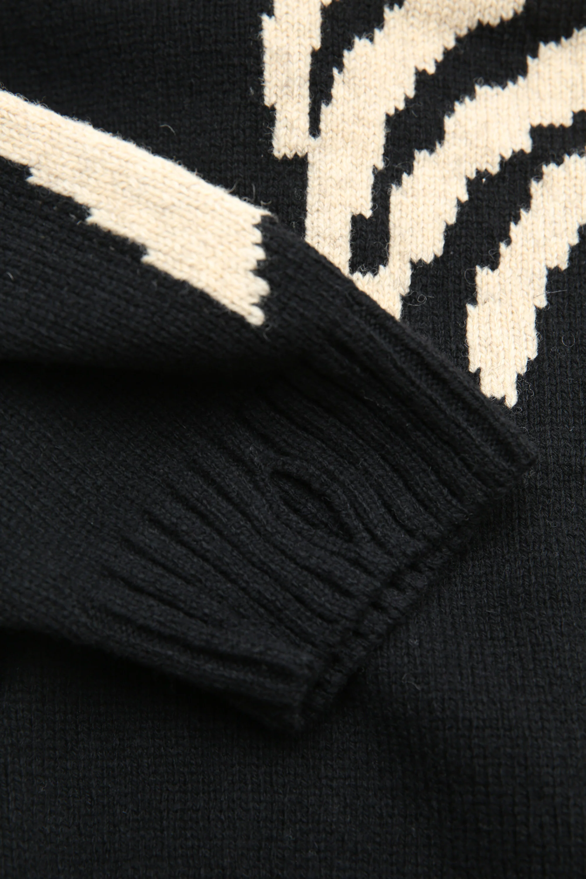 Kapital 5G Wool Knit BONE Crew Sweater - Black - Image 6
