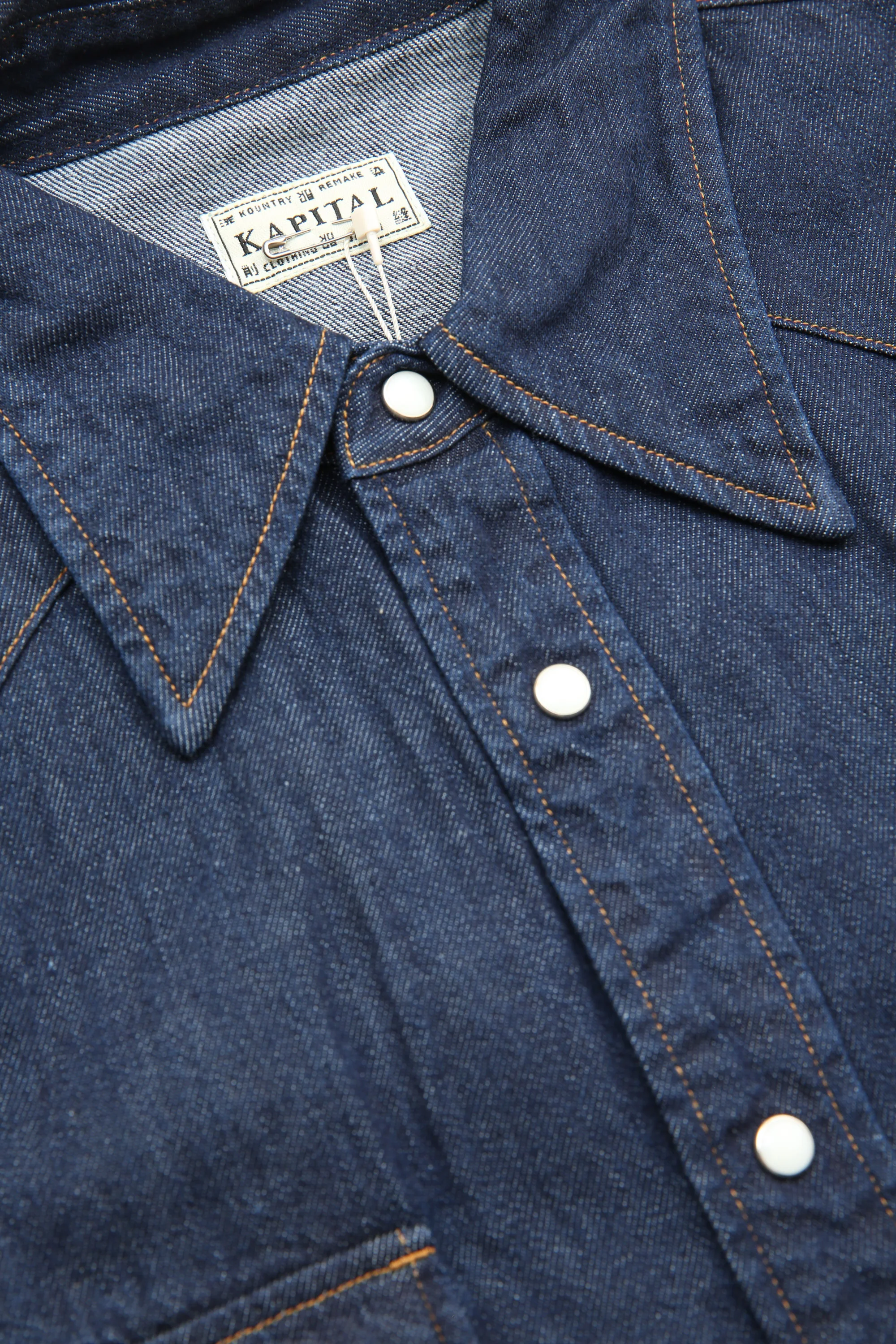 Kapital 8oz Denim HUSKY Western Shirt - Indigo - Image 5