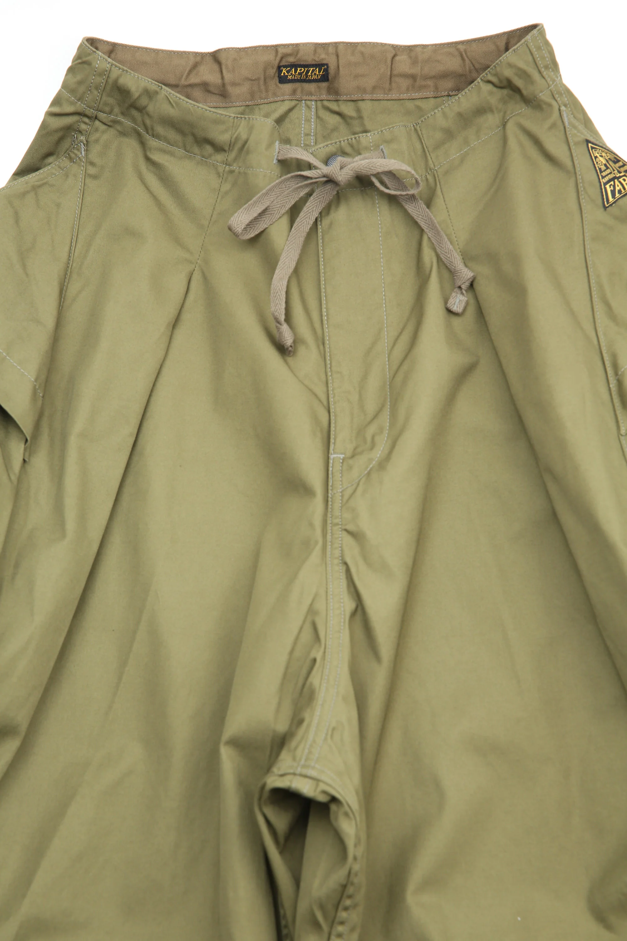 Kapital Combed Gabergine AOZAI Cargo Pants - Khaki - Image 3