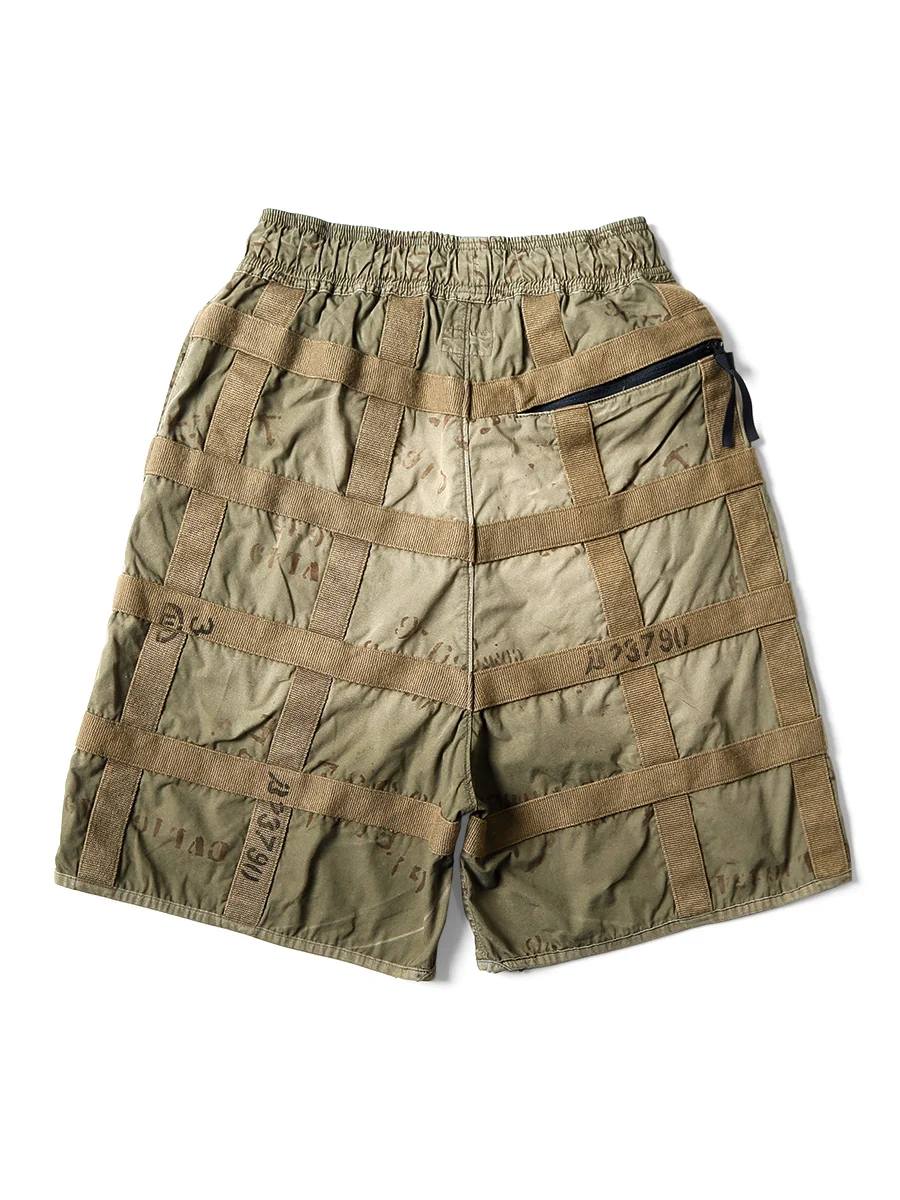 Kapital Cotton Weather Cloth PRISONER-Craft Tattersall Remake Shorts - Khaki - Image 3