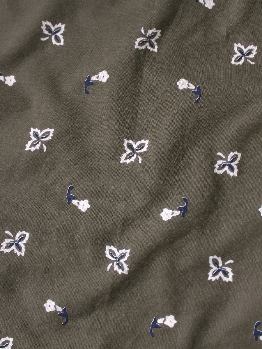 Kapital Fastcolor Selvedge Bandanna (CHURCHILL GARDEN) 30x30 - Khaki - Image 4