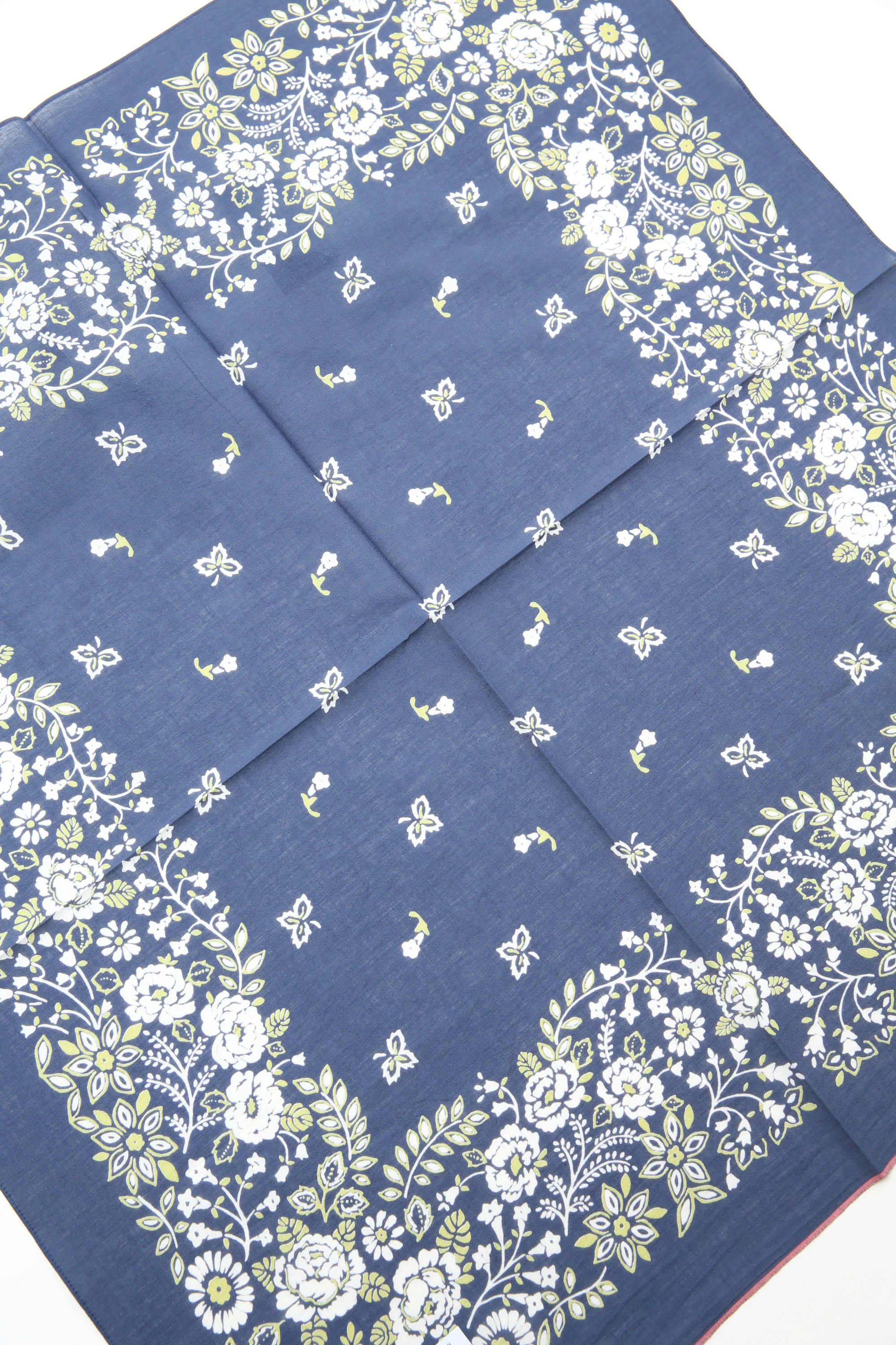 Kapital Fastcolor Selvedge Bandanna (CHURCHILL GARDEN) 30x30 - Navy - Image 3