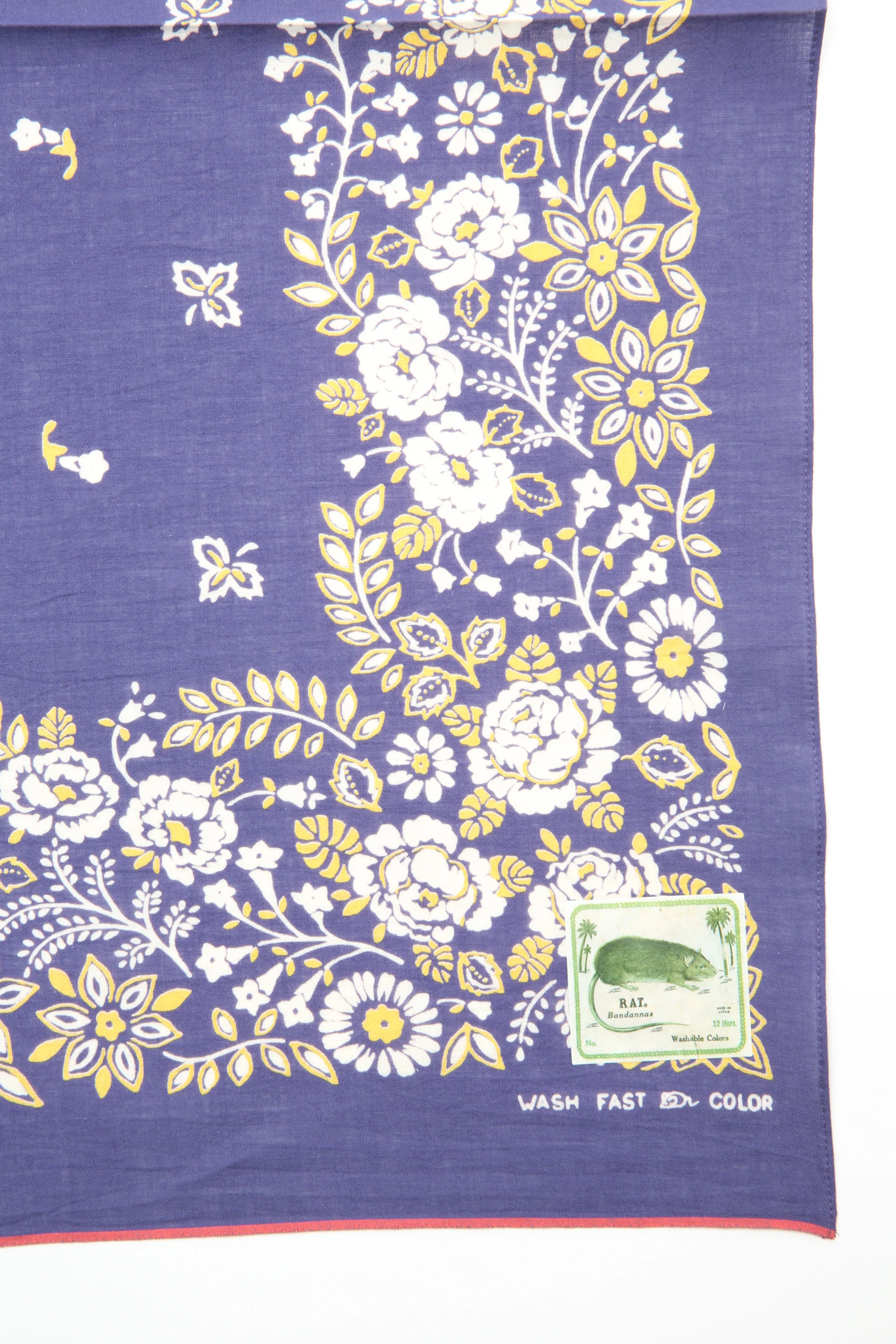 Kapital Fastcolor Selvedge Bandanna (CHURCHILL GARDEN) 30x30 - Purple - Image 2
