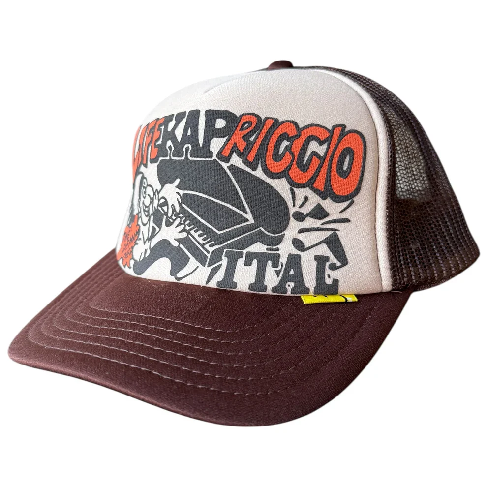 Kapital LIFE KAPRICCIO Track Cap - Ecru / Brown