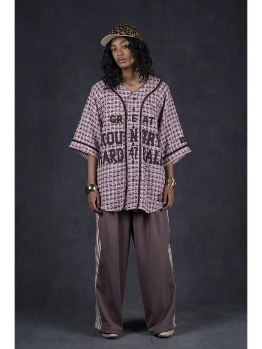 Kapital Smooth Jersey Stantman (Stuntman) & woman Super Baggy Track Pants (Banner Stripe) - Green - Image 5