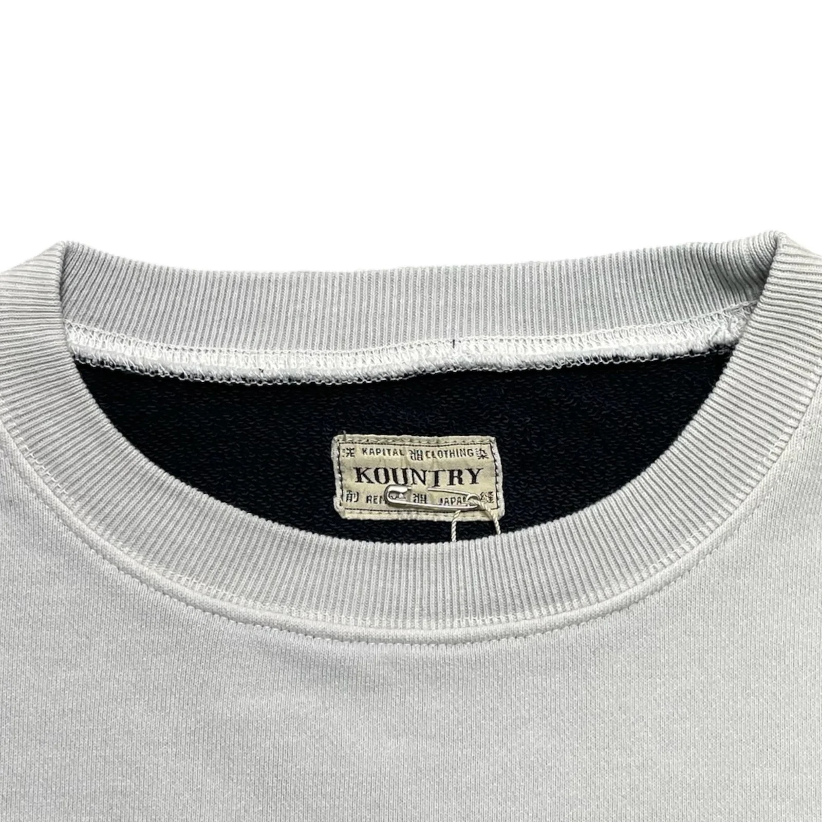 Kapital SWT Knit 2Tones Remake BIG SWT (BONE) - Ecru / Black - Image 4