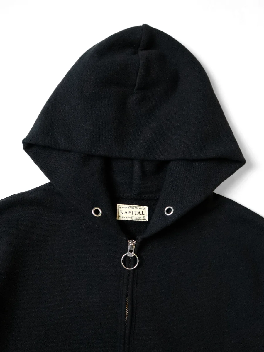 Kapital | SWT Knit Zip-Up Gym Parka | Black - Image 6