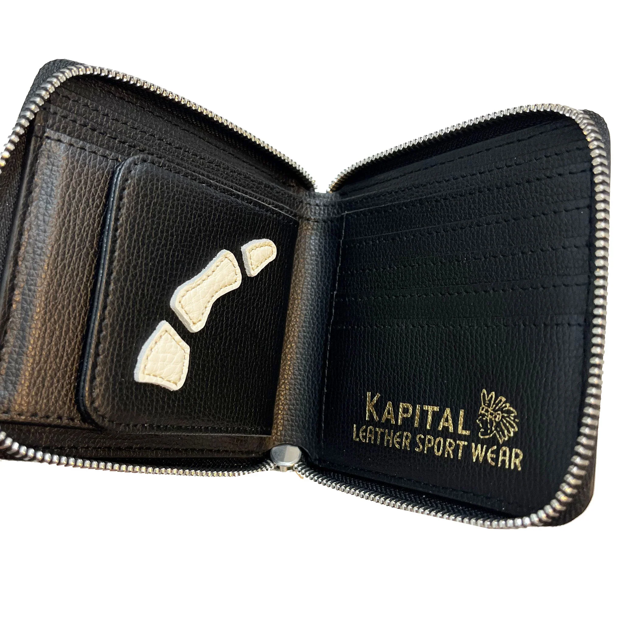 Kapital | Thumb-Up Bone Band Zip Wallet | Black - Image 5