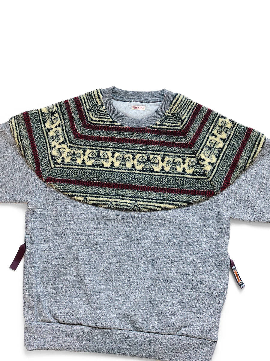 Kapital TOP Fleece x Birds Eye Fleece Nordic Sweat - Charcoal - Image 3