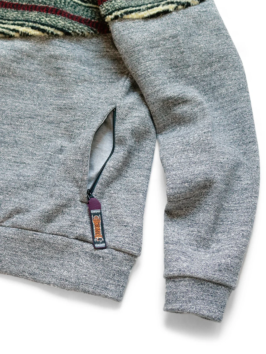 Kapital TOP Fleece x Birds Eye Fleece Nordic Sweat - Charcoal - Image 5