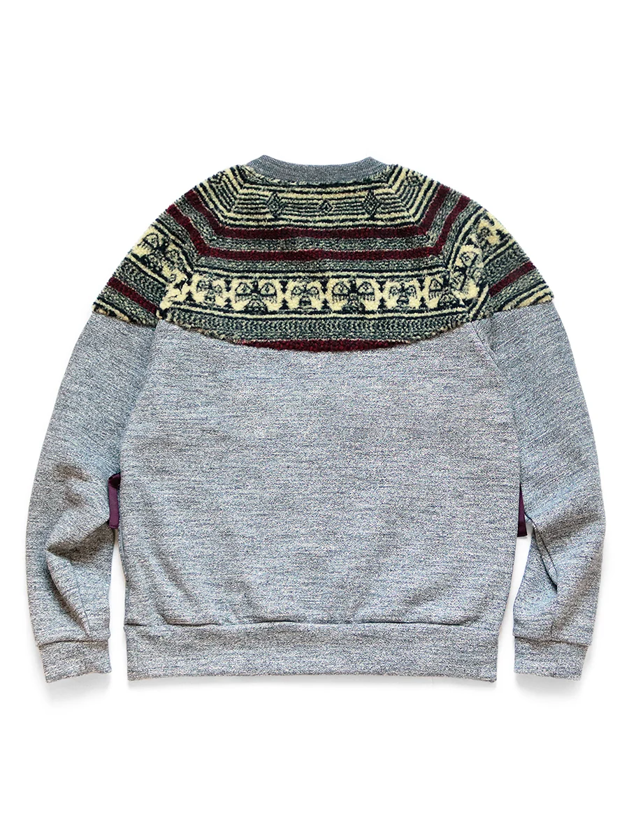 Kapital TOP Fleece x Birds Eye Fleece Nordic Sweat - Charcoal - Image 6