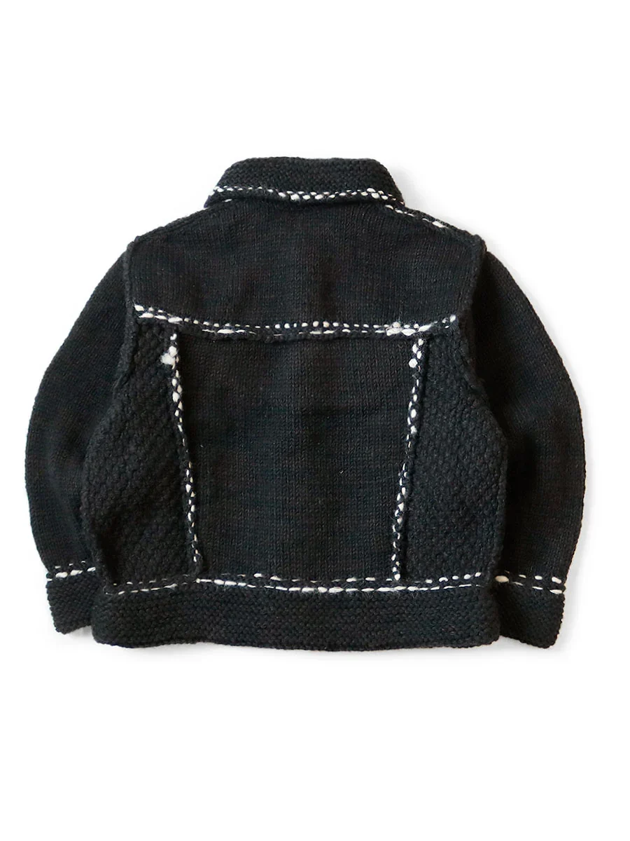 Kapital Wool Hand Knit Cowichan G-Jacket - Black - Image 8