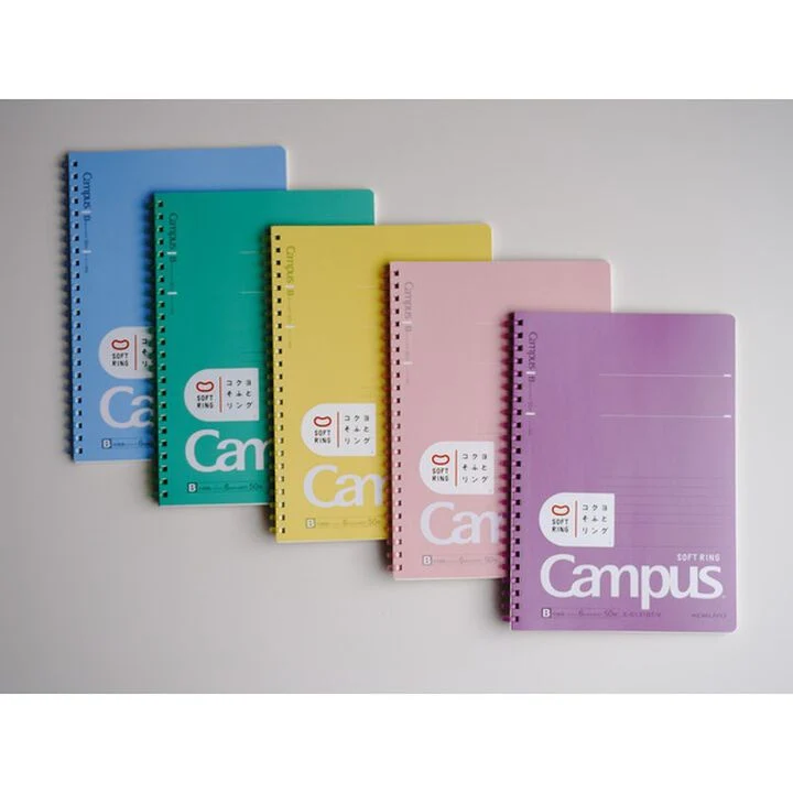 Kokuyo Campus Soft Ring Notebook | A5 - 50 Sheets - 6mm Dotted Line | Pink - Image 5