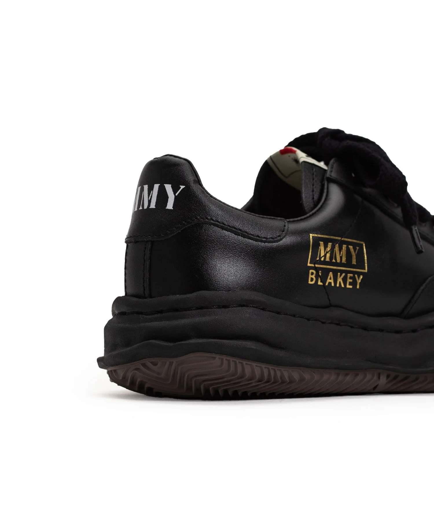 Maison Mihara Yasuhiro - BLAKEY OG Sole Leather Low-top Sneaker - Black x Black - Image 3