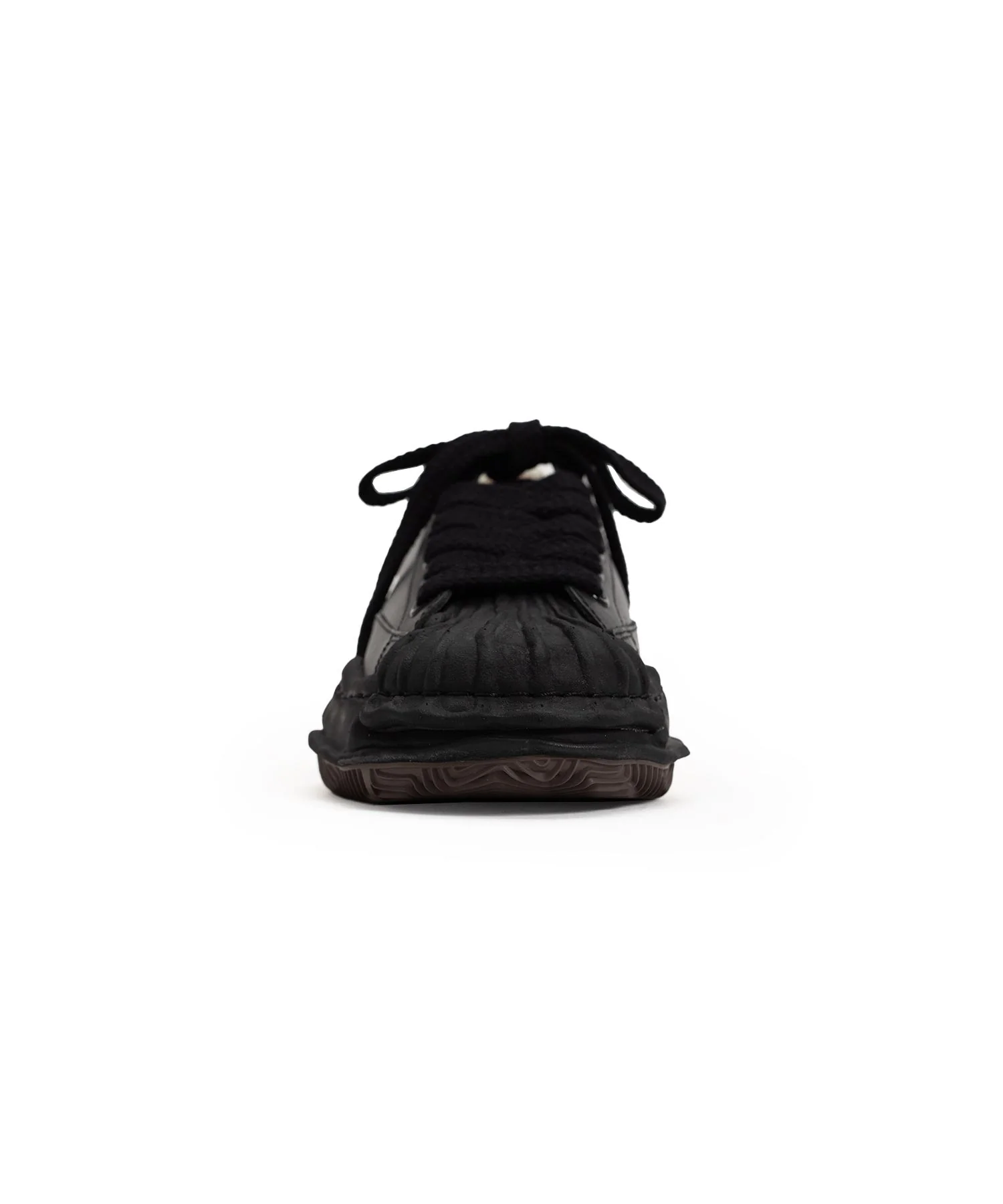Maison Mihara Yasuhiro - BLAKEY OG Sole Leather Low-top Sneaker - Black x Black - Image 7