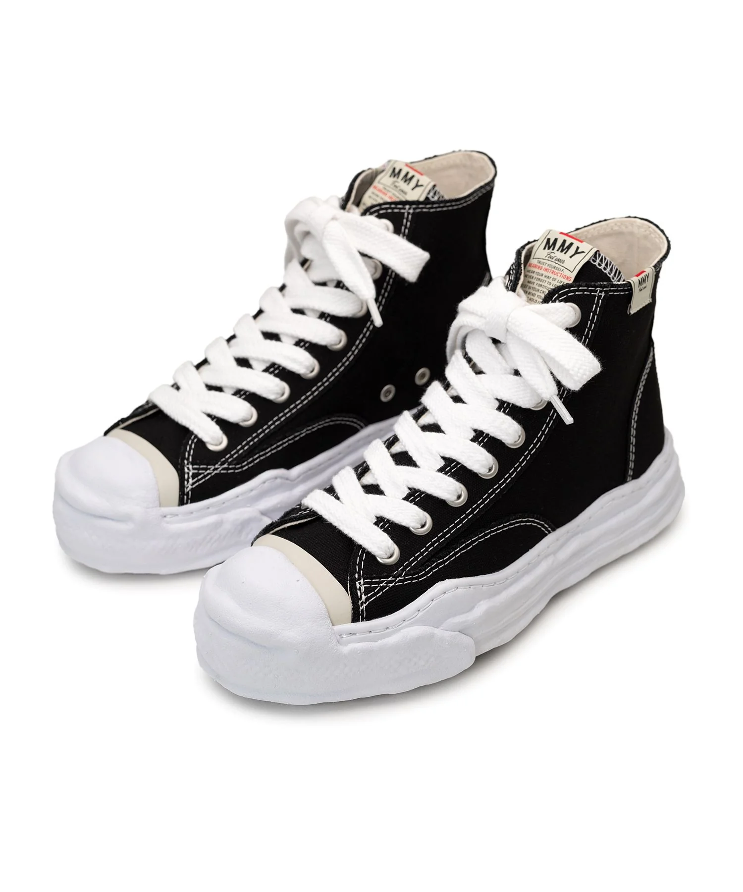 Maison Mihara Yasuhiro - HANK / Original Sole Canvas High-Top Sneaker - Black - Image 8