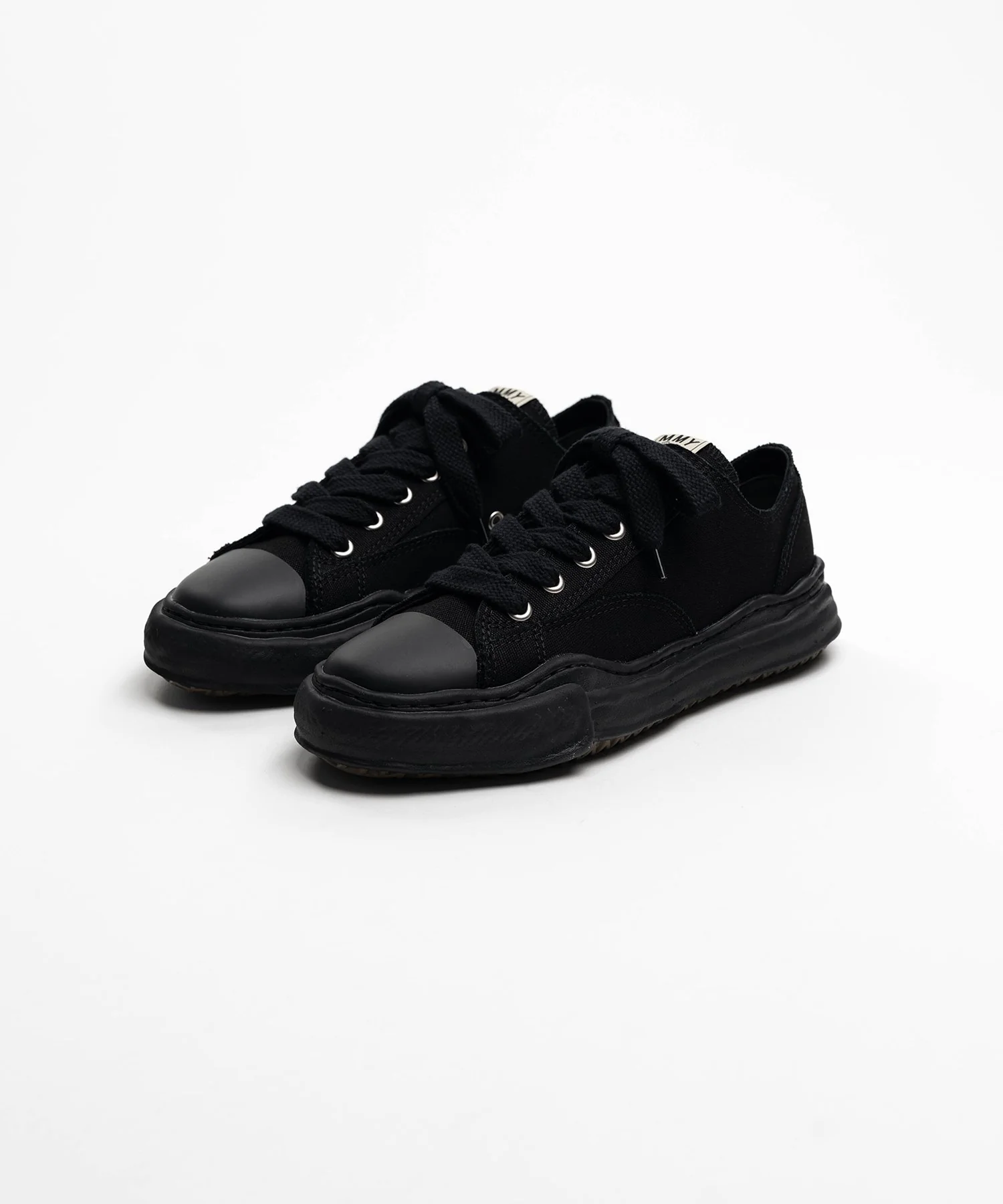Maison Mihara Yasuhiro - PETERSON / Original Sole Canvas Low-top Sneaker -  Black/Black - Image 3