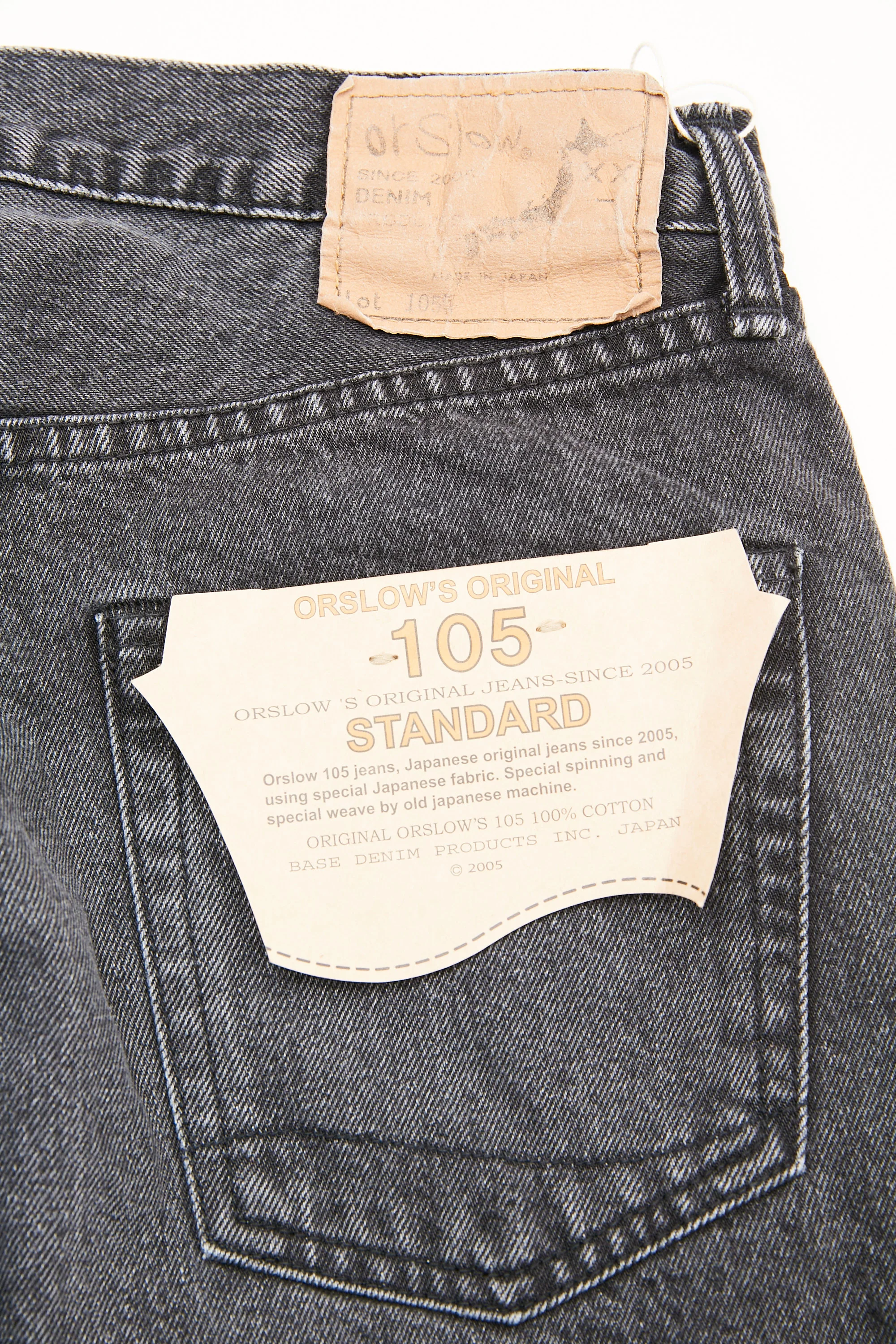 orSlow 105 90'S BLACK DENIM - STONE WASH - Image 10