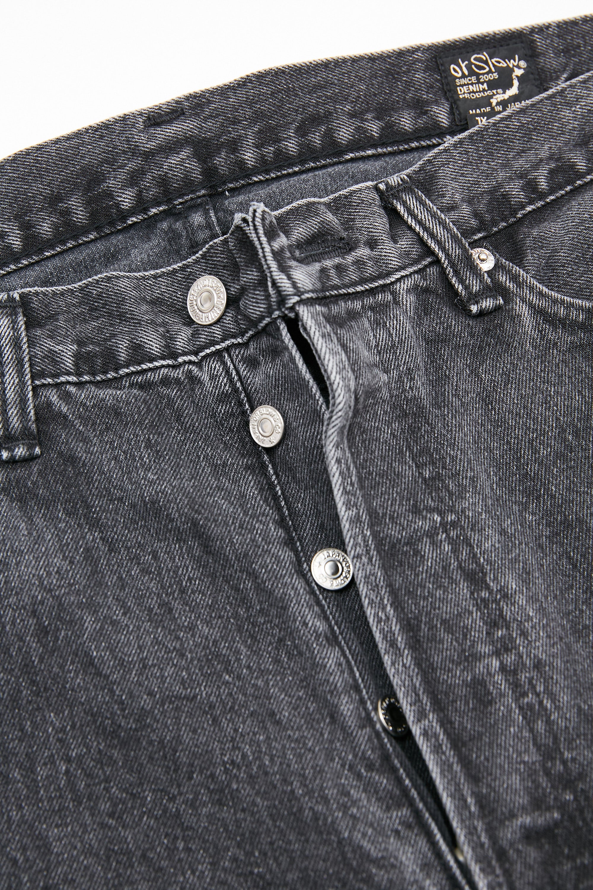orSlow 105 90'S BLACK DENIM - STONE WASH - Image 6