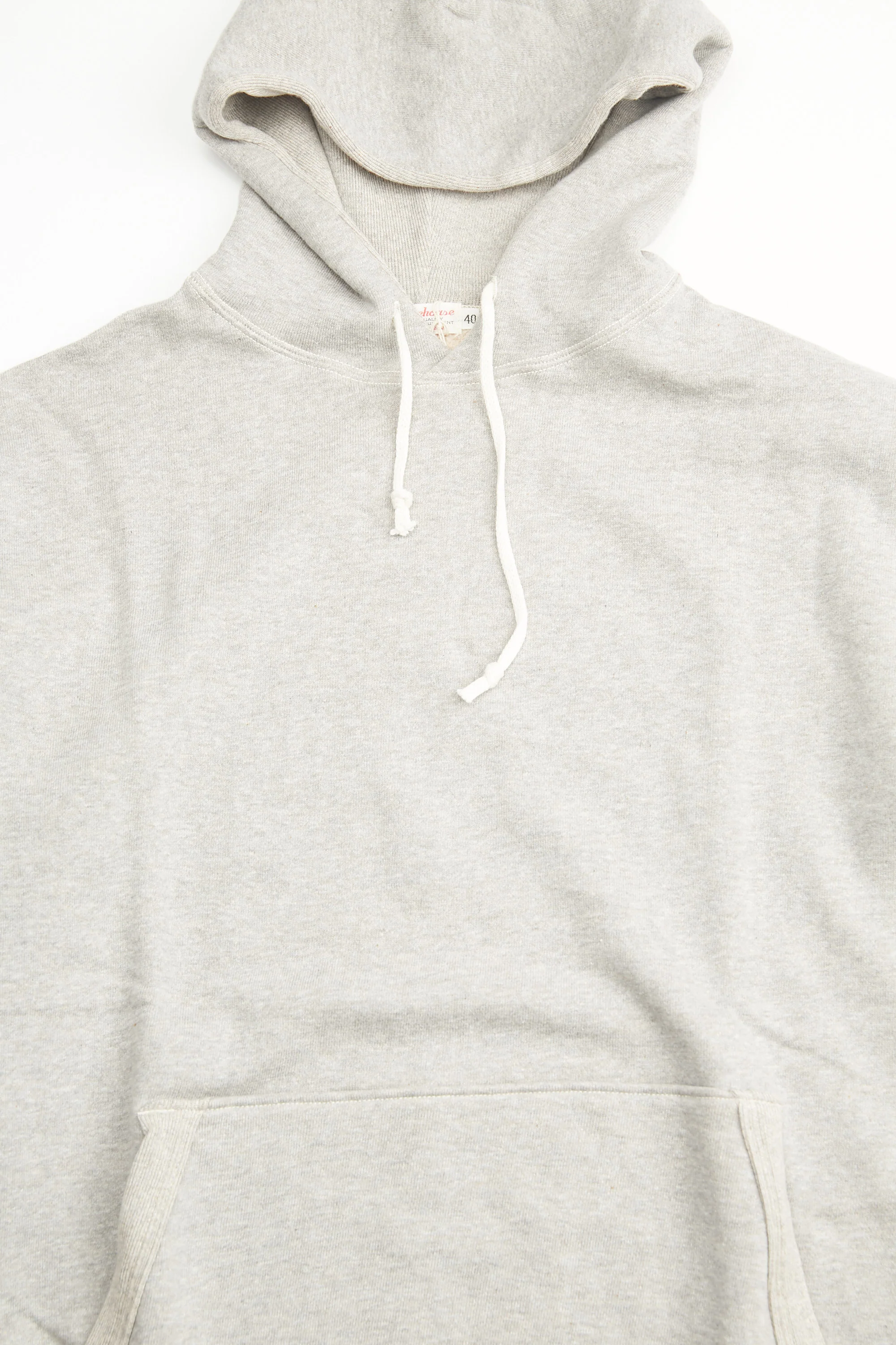 WAREHOUSE & CO. Lot 450 - Two-Needle Loopwheel Hoodie - Heather Grey - Image 2