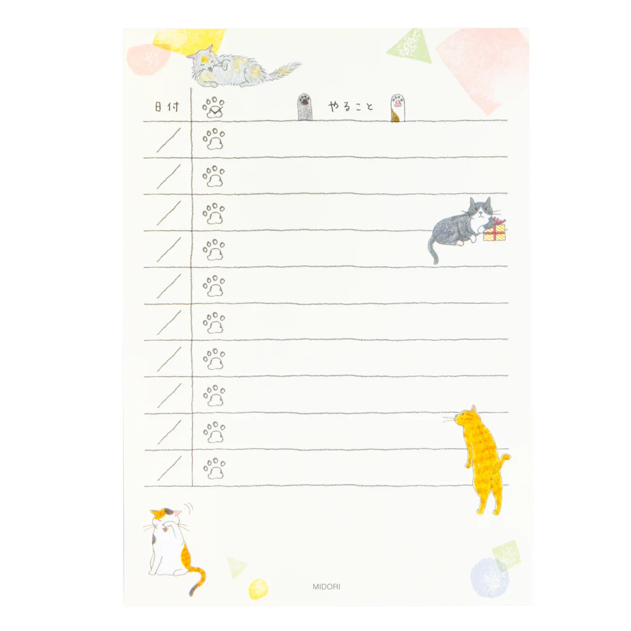 Midori To Do Memo Pad - Cat - Image 3