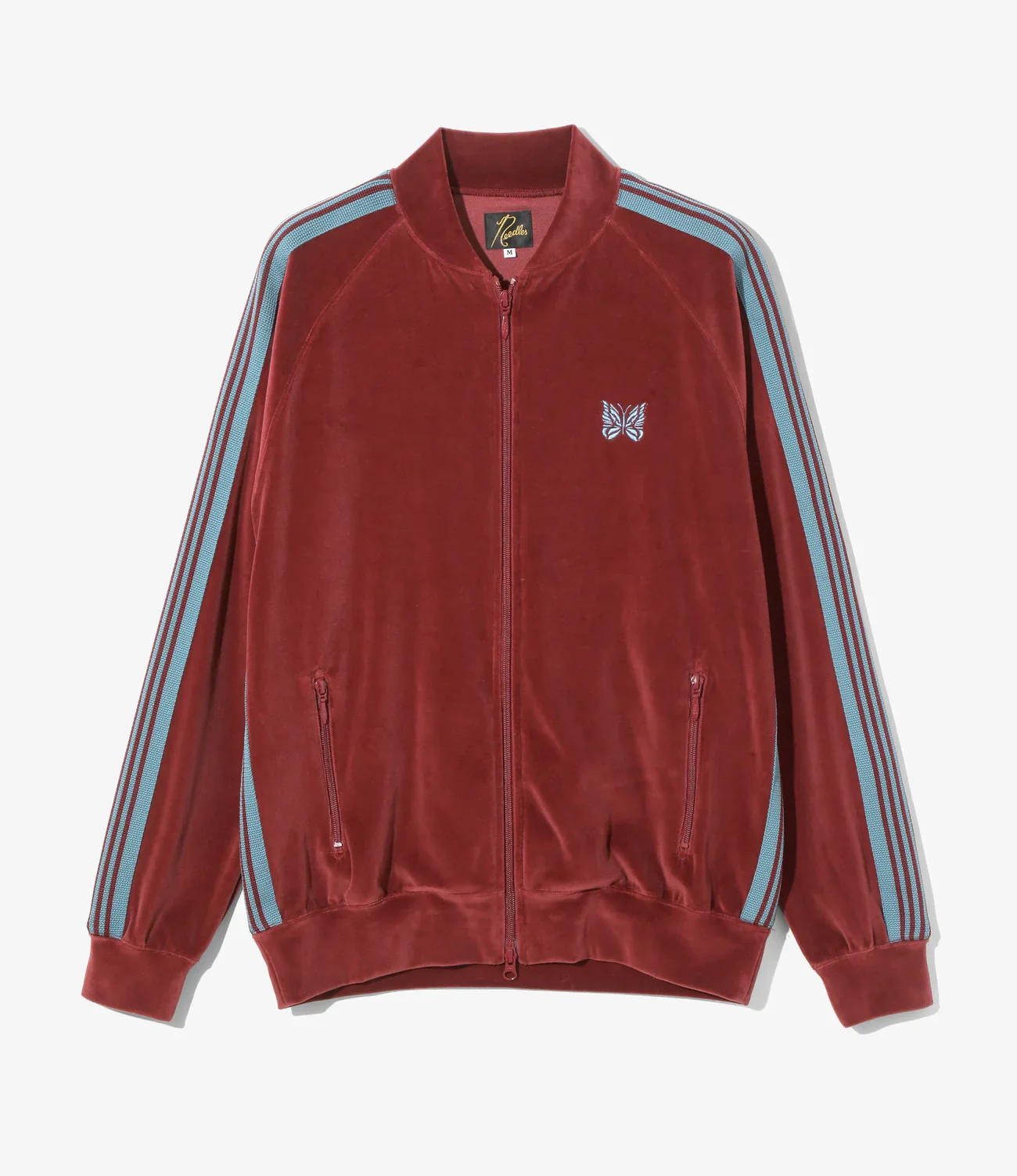 Needles Rib Collar Track Jacket C/PE Velour - Burgundy