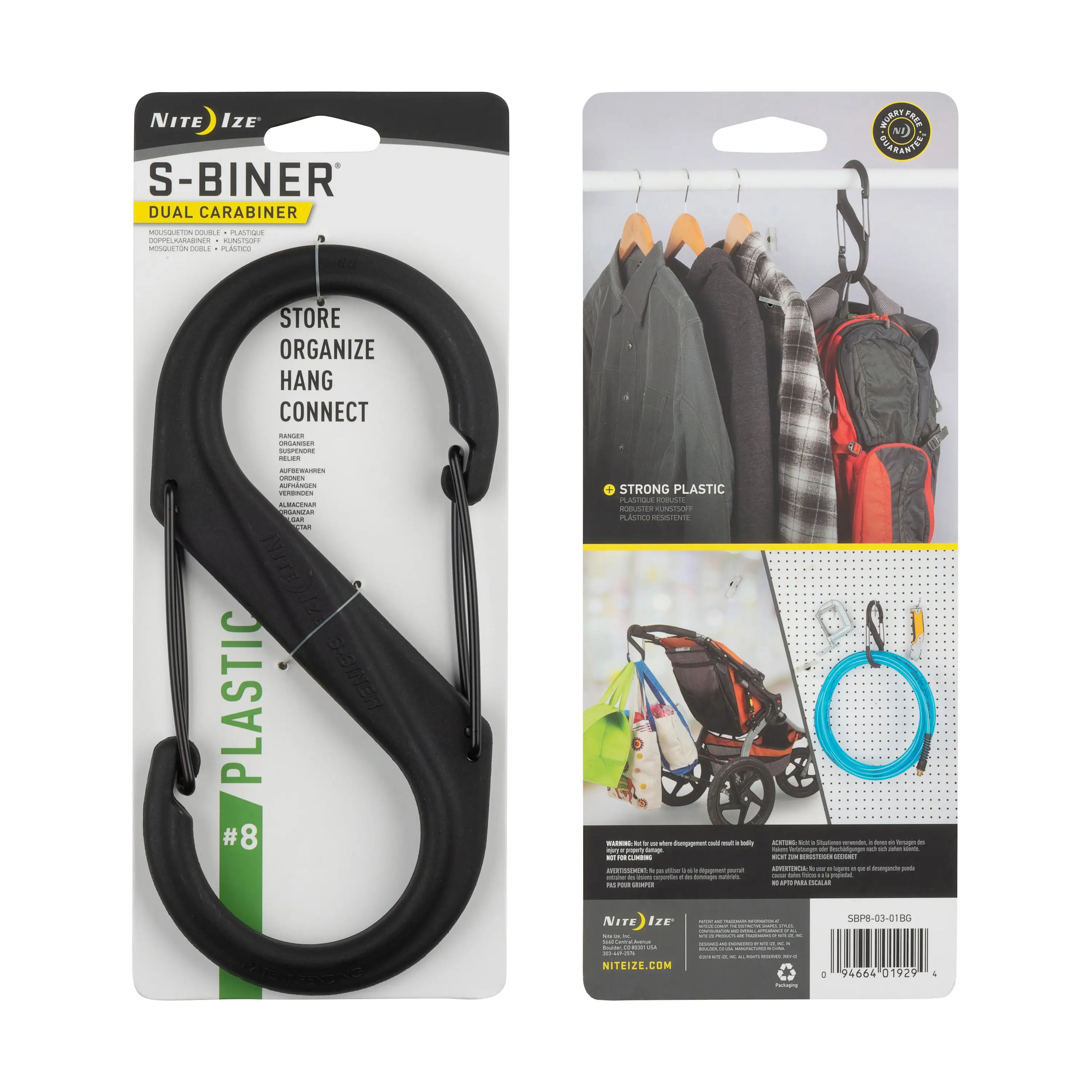 Nite Ize S-Biner® Plastic Dual Carabiner #8 - Black