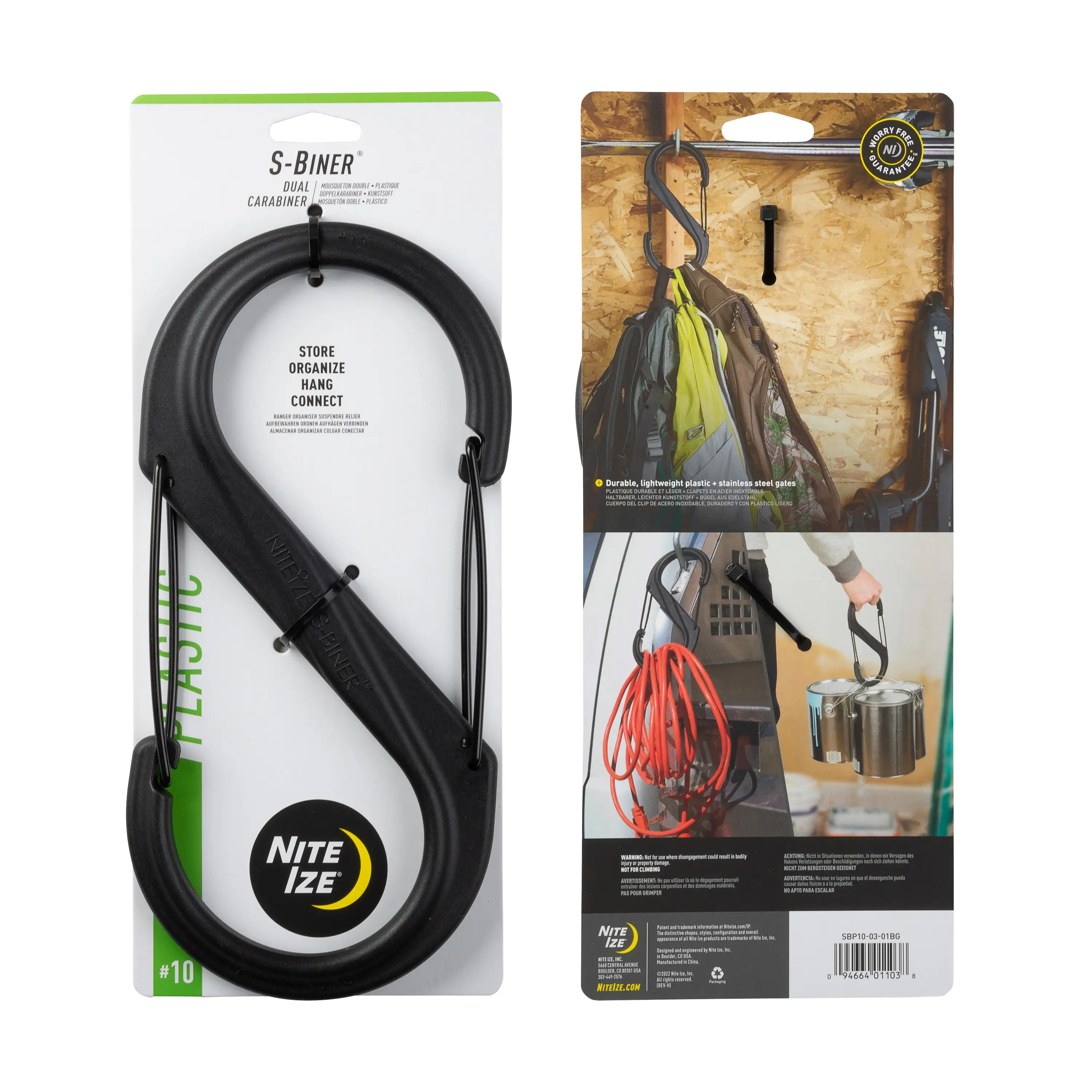 Nite Ize S-Biner® Plastic Dual Carabiner #10 - Black