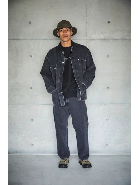 orSlow 101 DAD'S FIT DENIM PANTS (UNISEX) - Black Denim Stone - Image 17