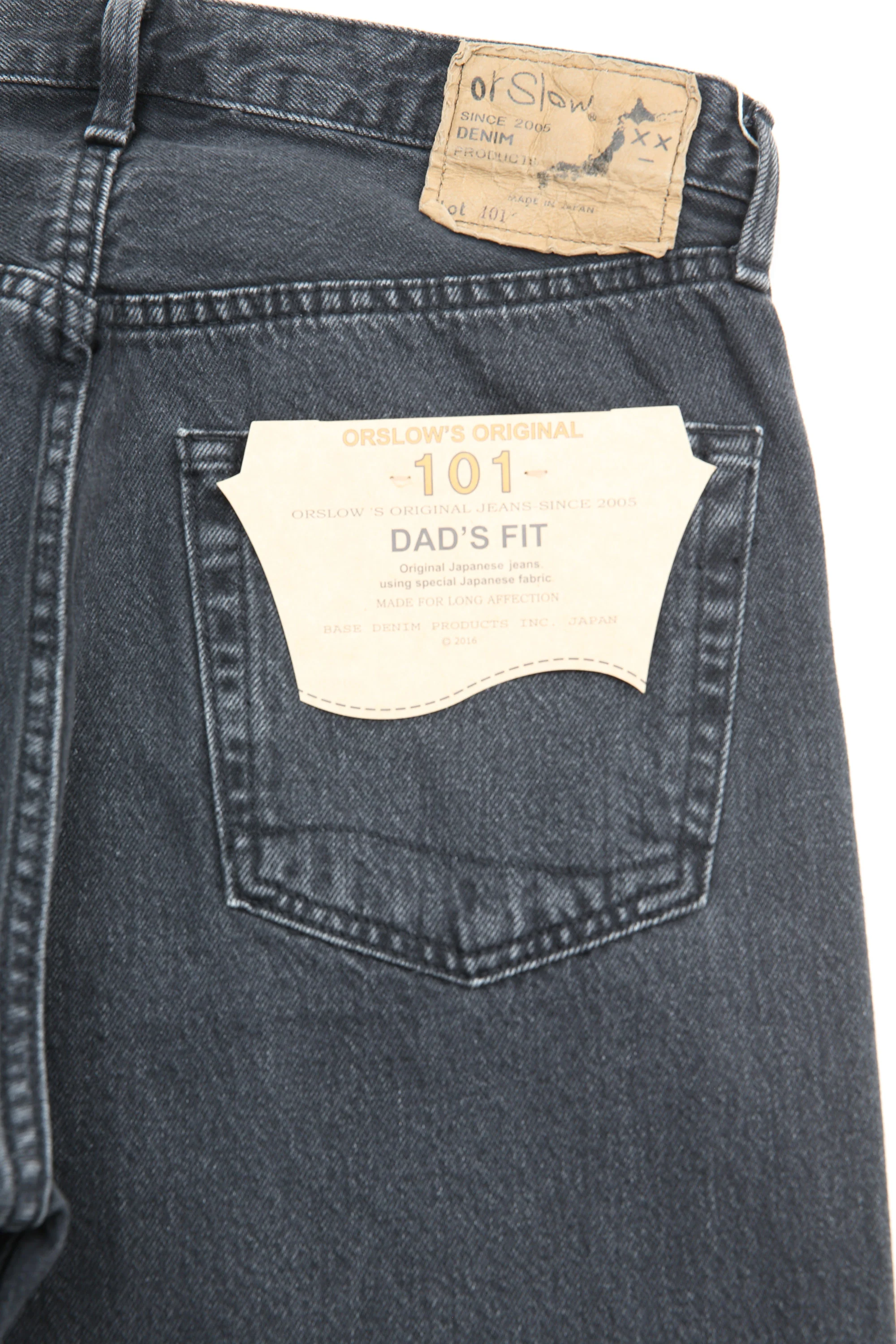 orSlow 101 DAD'S FIT DENIM PANTS (UNISEX) - Black Denim Stone - Image 9