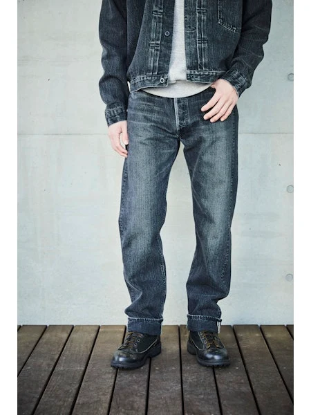 orSlow 105 Standard SELVEDGE - Black Denim Stone - Image 15