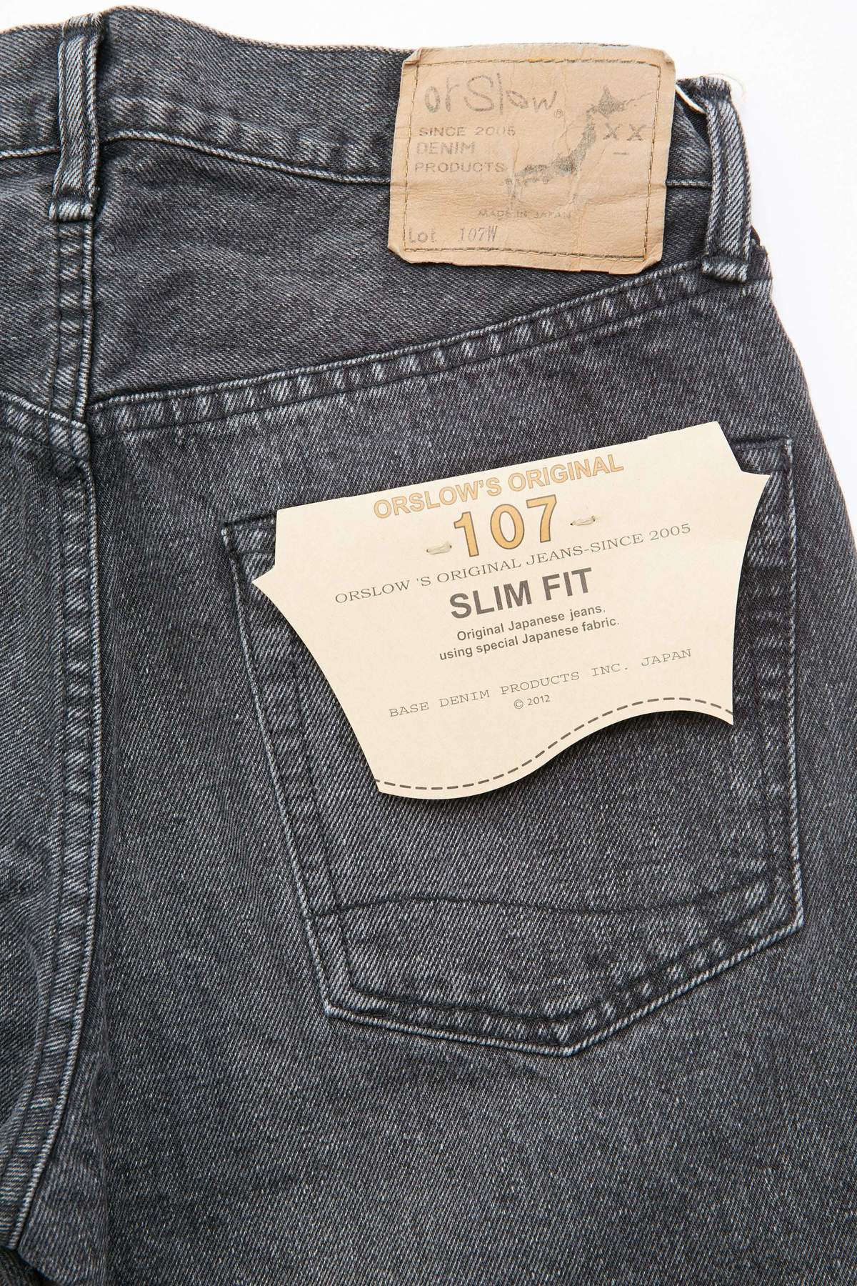 orSlow 107 Ivy Fit Slim Jean - Black Denim Stone - Image 11