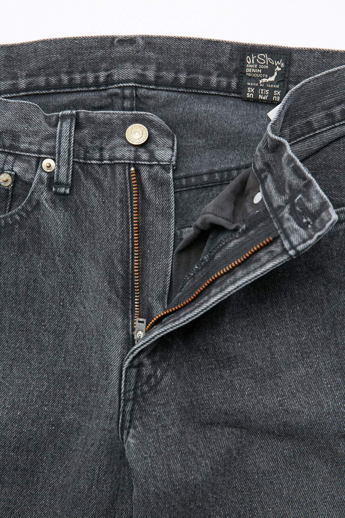 orSlow 107 Ivy Fit Slim Jean - Black Denim Stone - Image 6