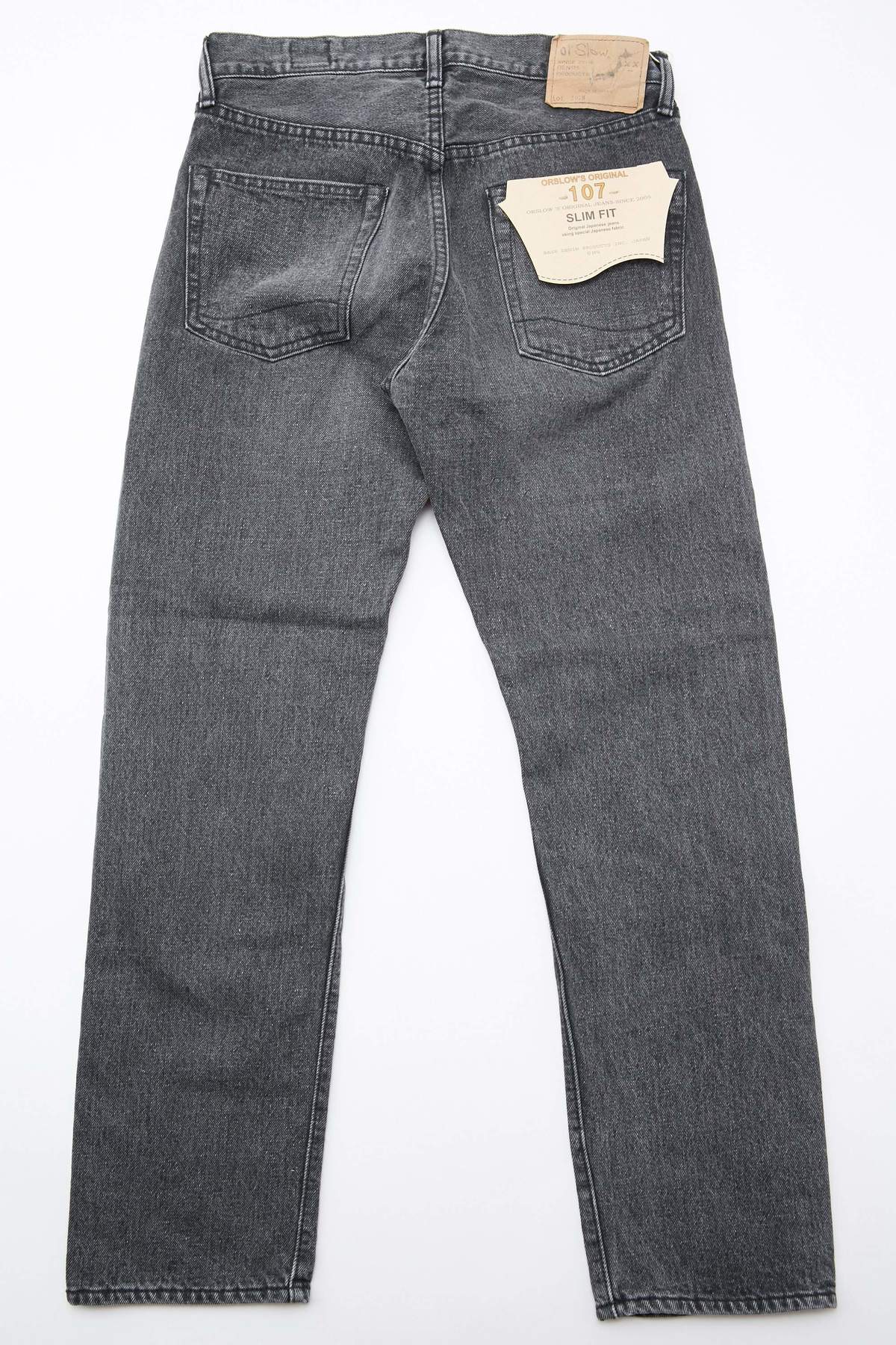 orSlow 107 Ivy Fit Slim Jean - Black Denim Stone - Image 8