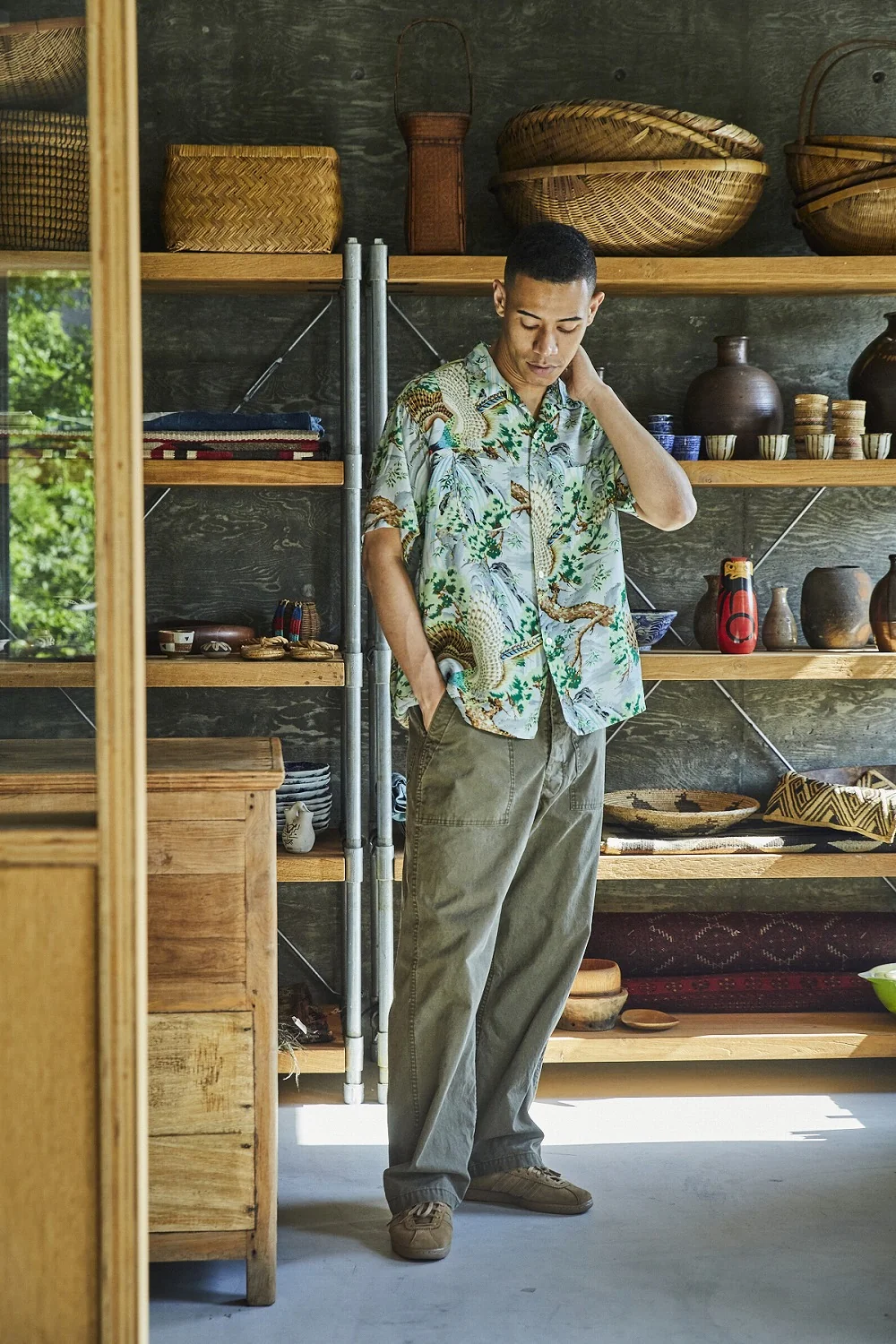 orSlow - Peacock Garden Hawaiian Shirt (Green 16) - Image 2