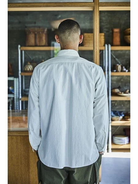 orSlow Relax Fit Chambray Work Shirt - White - Image 14
