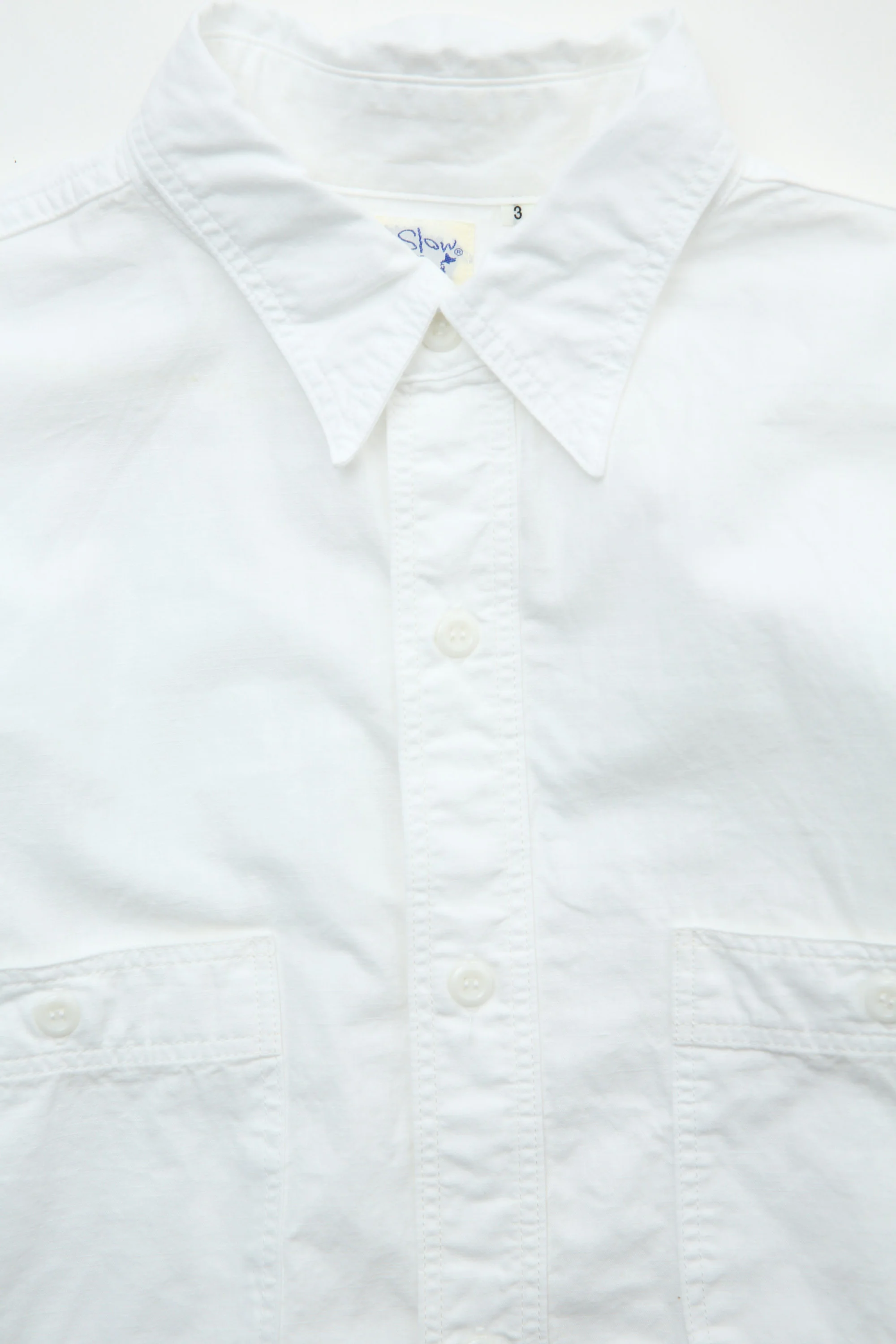 orSlow Relax Fit Chambray Work Shirt - White - Image 8