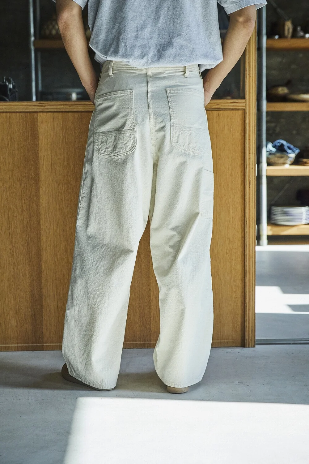 orSlow Wide Fit 30's Painter Pants - Ecru - Image 4